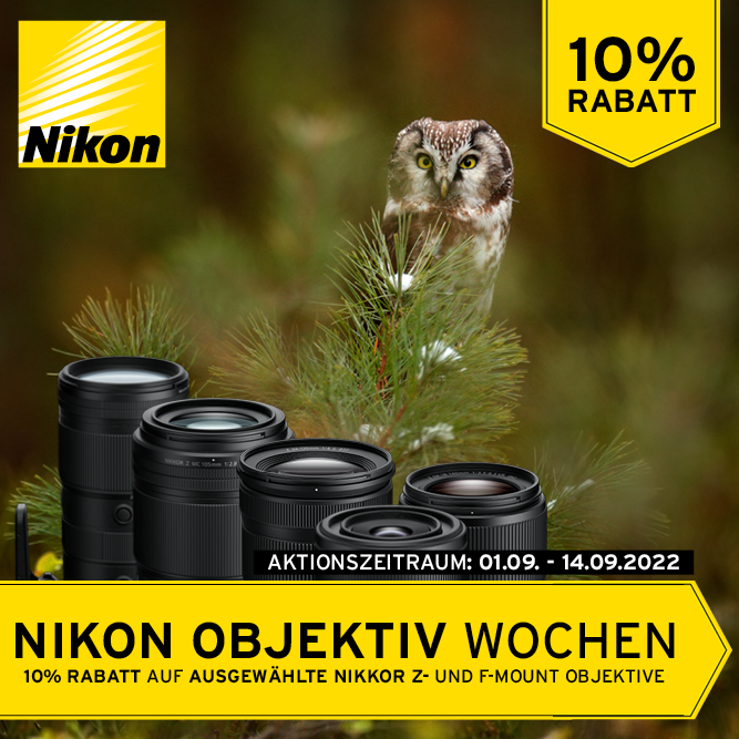 10% Rabatt Nikon Objektiv Wochen | Aktionszeitraum: 01.09. - 14.09.2022